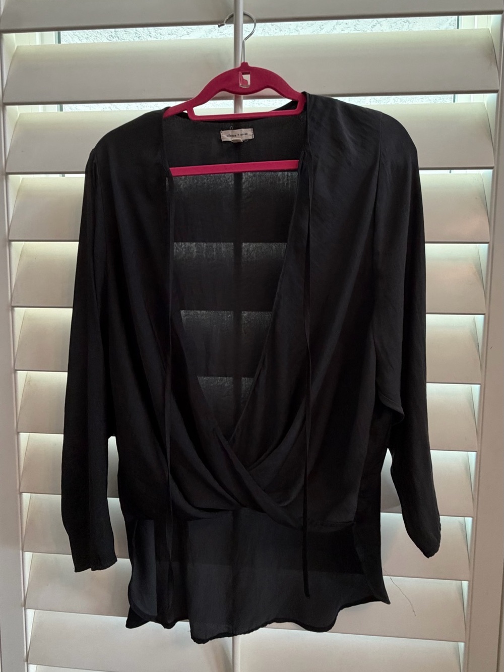 Urban Outfitters Black Draped V-Neck Women's Top